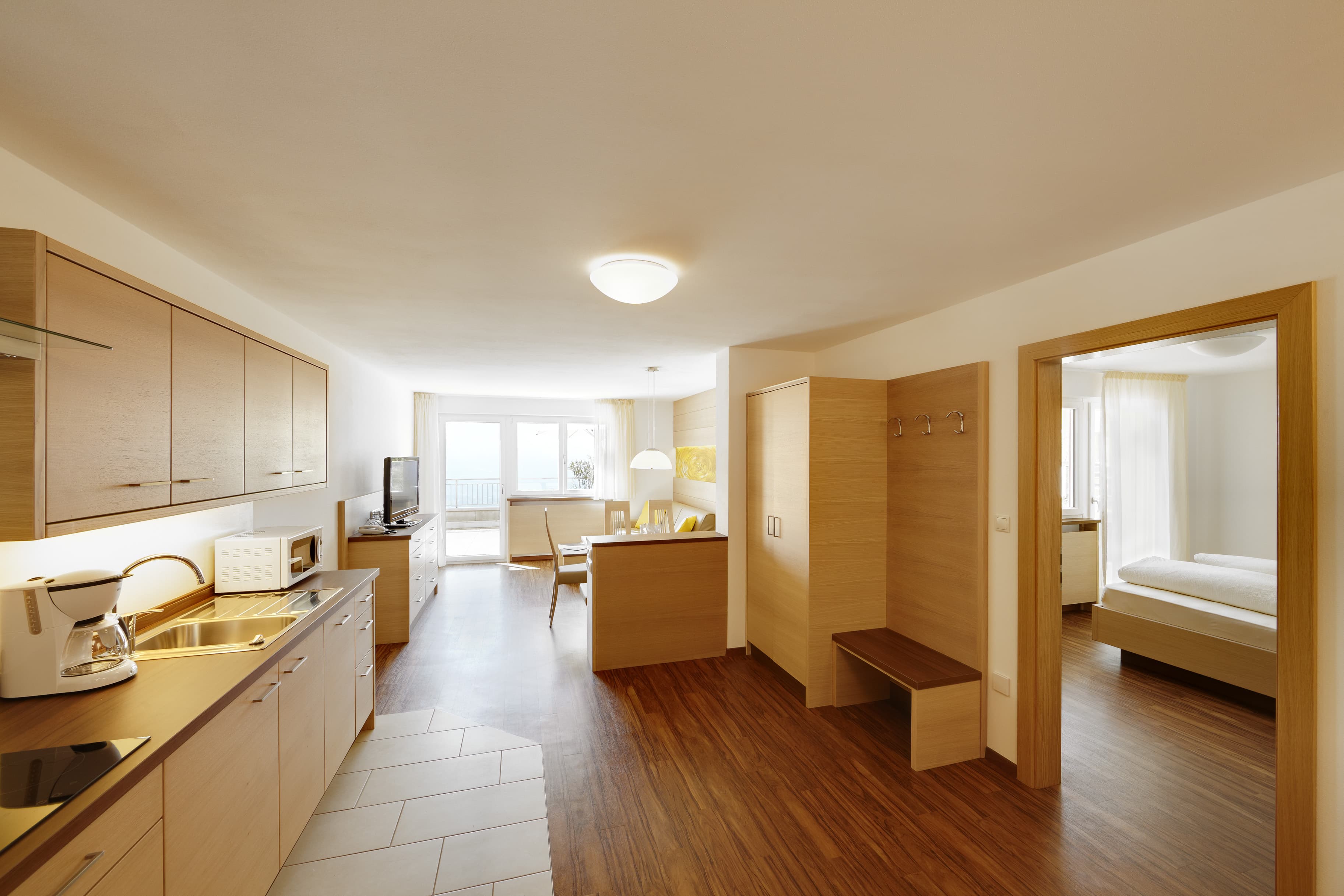 Appartement Typ C Kochnische Wohnraum Schlafzimmer Balkon Residence Lechner