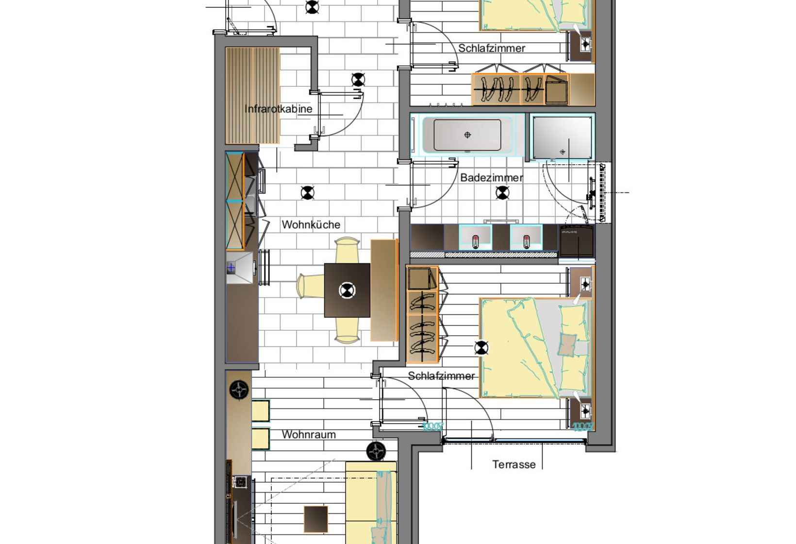 Ferienwohnung Typ D Zimmerskizze Residence Lechner Wohnen Urlaub