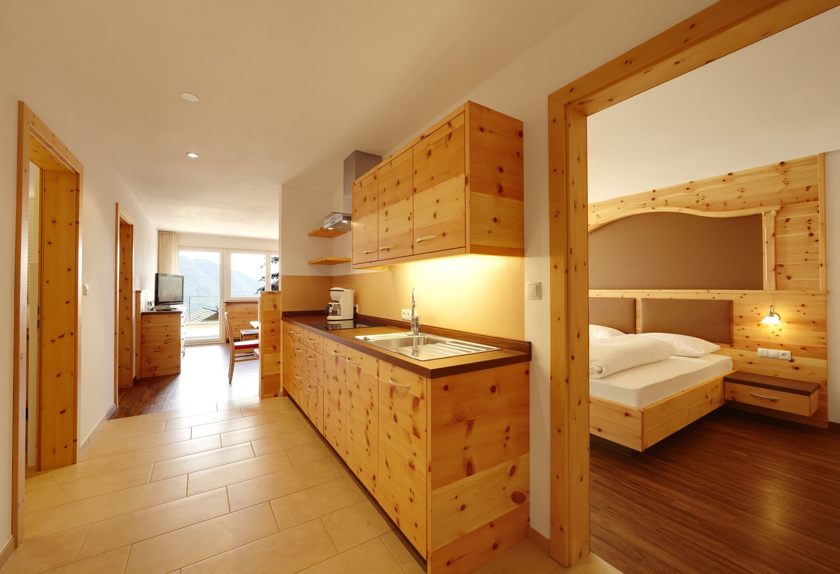 Residence Lechner Appartement Typ C Kochnische Wohnraum Schlafzimmer Balkon