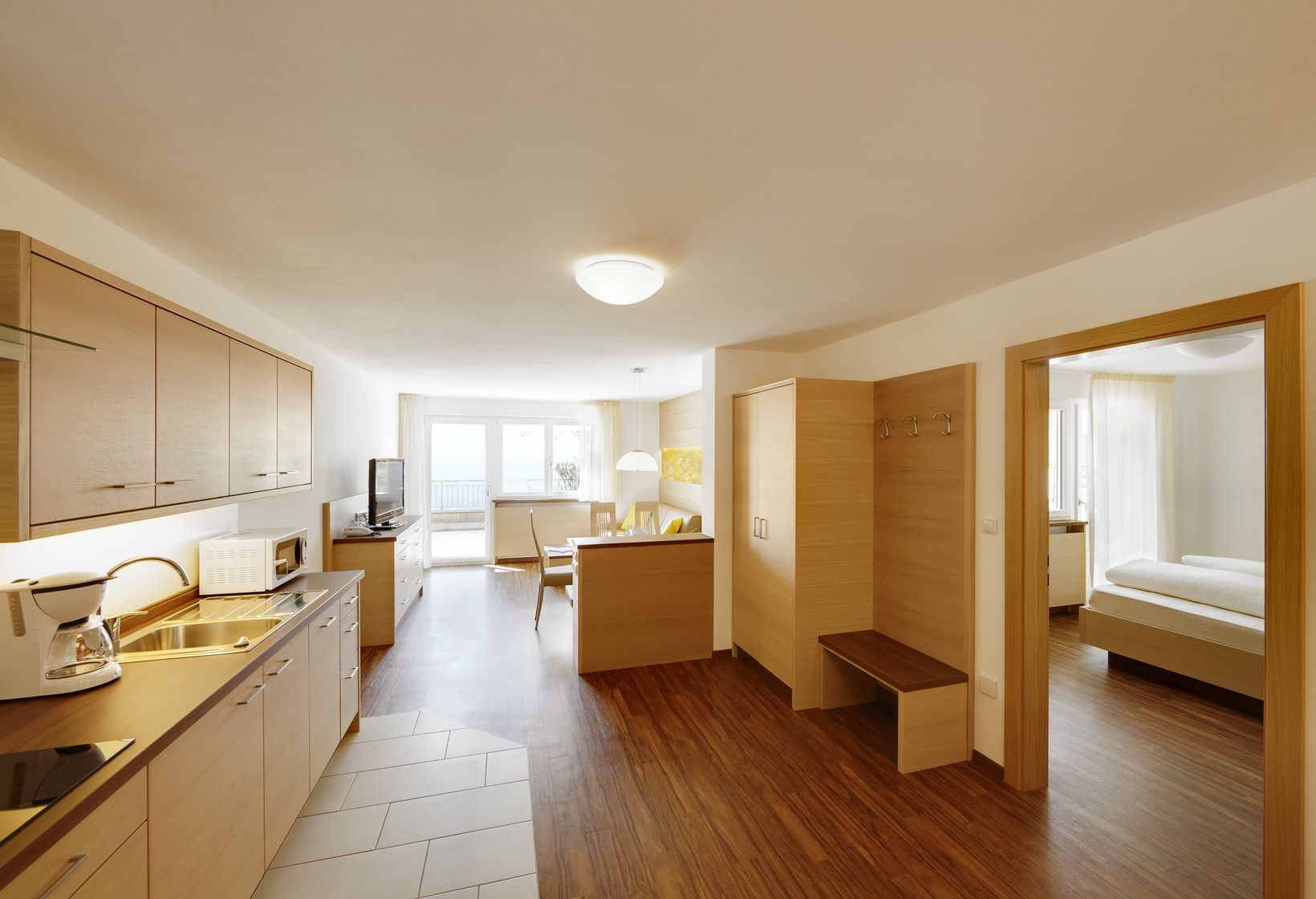 Appartement Typ C Kochnische Wohnraum Schlafzimmer Balkon Residence Lechner