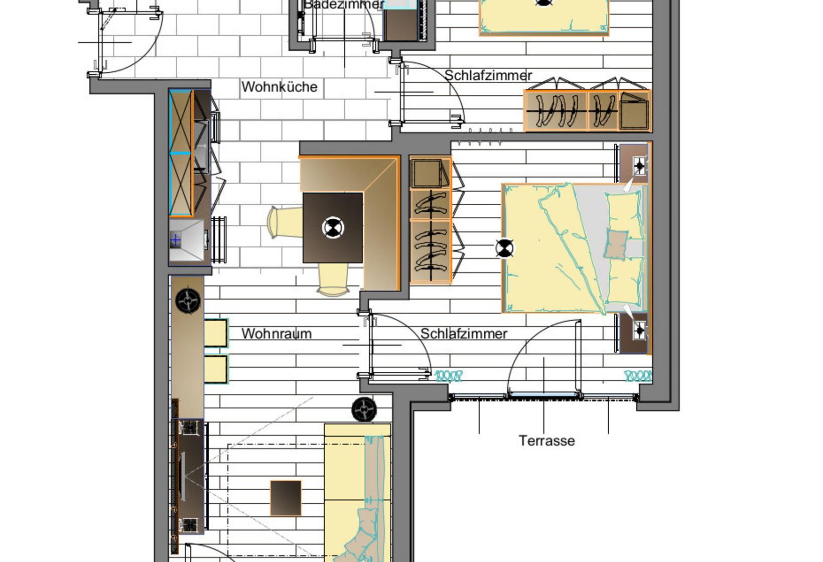 Ferienwohnung Typ C Zimmerskizze Residence Lechner Wohnen Urlaub
