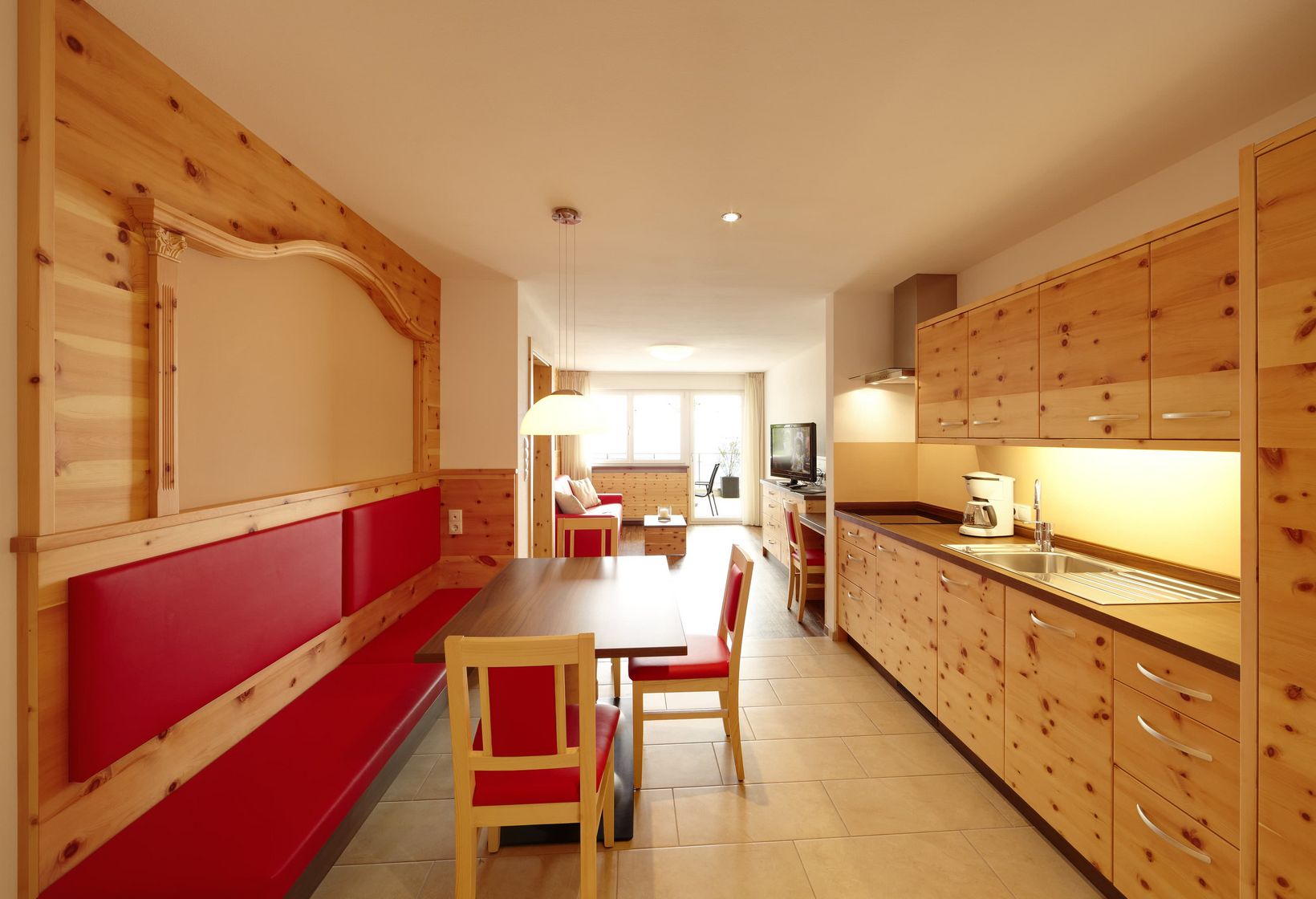 Appartement Typ D Kochnische Wohnraum Esstisch Balkon Residence Lechner