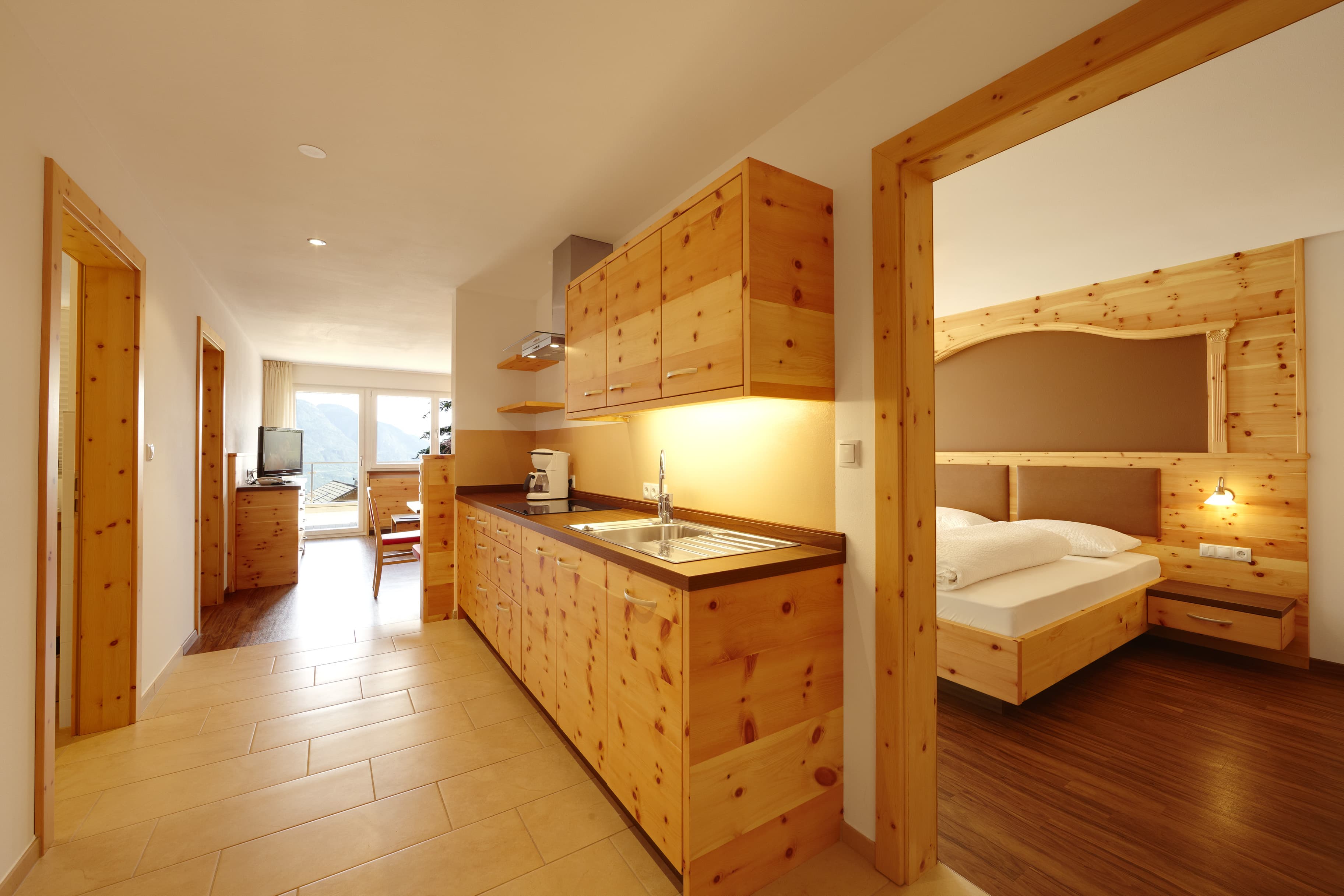 Residence Lechner Appartamento Tipo C Angolo cottura Soggiorno Camera da letto Balcone